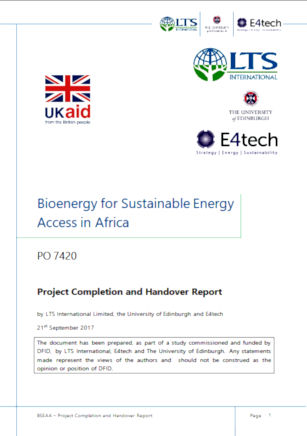 Bioenergy for Sustainable Energy Access in Africa - A scoping study of the opportunities and challenges of bioenergy replication across Sub-Saharan Africa 2018